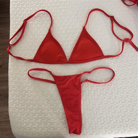 Red Bikini Set Shein Size Small Perf For Of July Depop