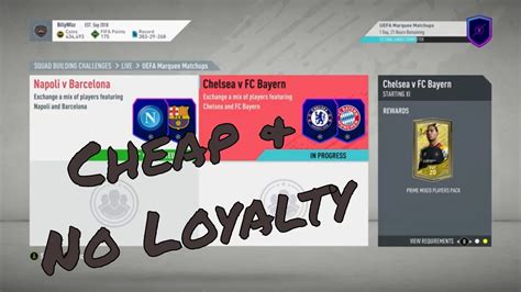 FUT 20 SBC UEFA Marquee Matchups Chelsea V FC Bayern Cheap No