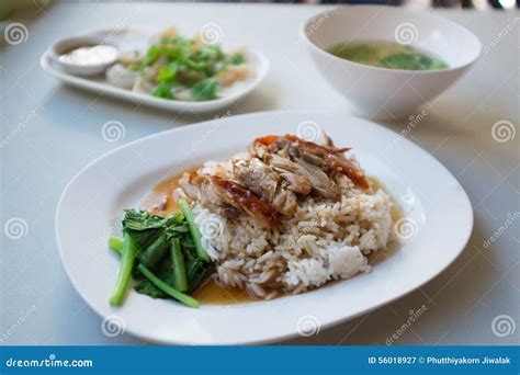 Roasted Duck Rice Set Stock Image Image Of Diet Green 56018927