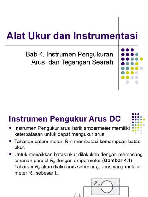 PDF Bab 4 Instrumen Pengukuran Tegangan Dan Arus Searah Ganjil 2014