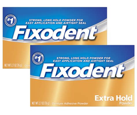 Fixodent Denture Adhesive Powder Extra Hold 27 Oz 2 Pack