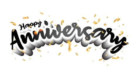 Tipografía De Feliz Aniversario Con Corazones De Amor Vector Png