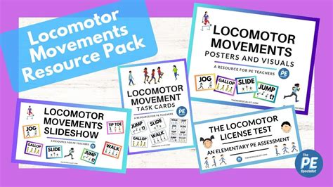 Locomotor Movements Posters Visuals And Task Cards For 45 Off