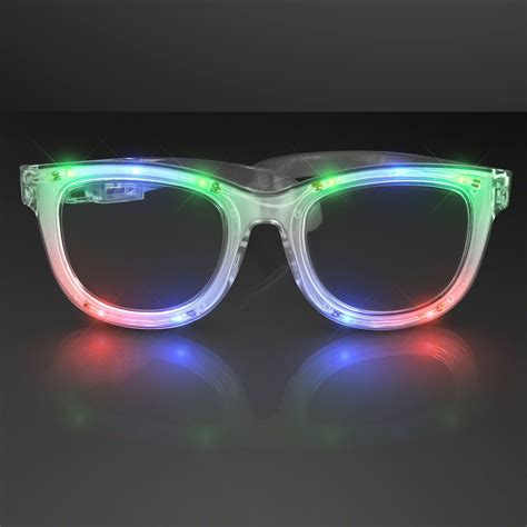 1 Pair Of Led Flashing Light Up Party Retro Aviator Glasses Shades Multi Color