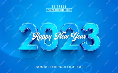 Feliz Año Nuevo 2023 Efecto De Texto Editable 3d Efecto De Texto