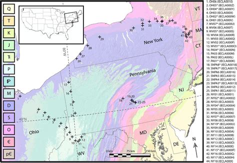 Generalized geologic map of the northern Appalachian basin. Mudstone... | Download Scientific ...