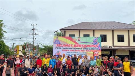 Meriahkan Hari Bhayangkara Ke Polres Sanggau Gelar Lomba Sumpit Dan