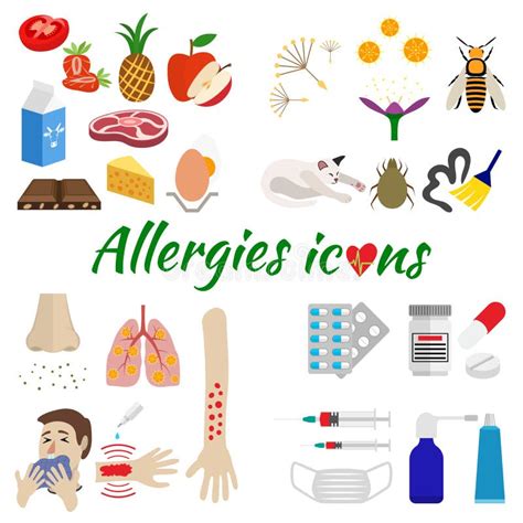 Allergy Icons Set Stock Illustration Illustration Of Allergen 50903501