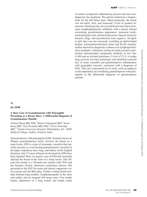 Pdf A Rare Case Of Granulomatosis With Polyangiitis Presenting As A