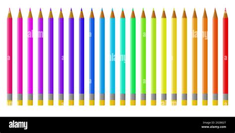 Colored Pencils Set Of Colored Pencils Vector Design In Vivid Colours