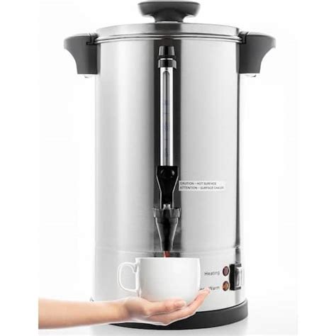 Sybo L Cups Metallic Commercial Grade Stainless Steel Percolate Coffee Maker Hot Water