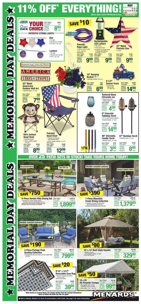 Menards Memorial Day Weekly Ads & Special Buys from May 19
