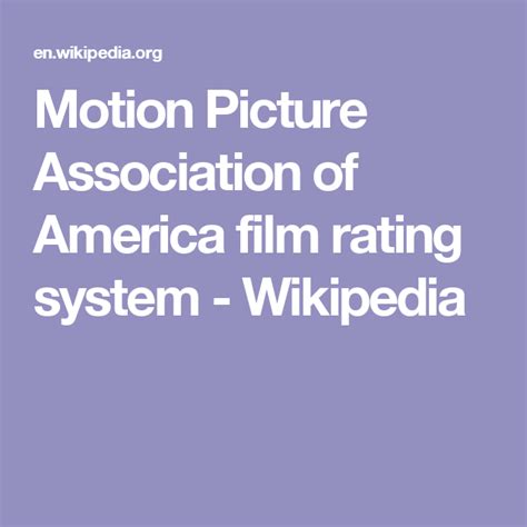 Motion Picture Association Of America Film Rating System Wikipedia