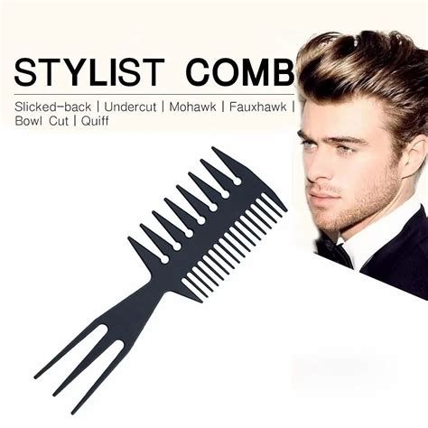 Black Plastic 3 In 1 Fish Tail Bone Shape Stylish Comb For