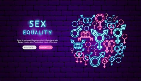 Premium Vector Sex Equality Neon Banner Design