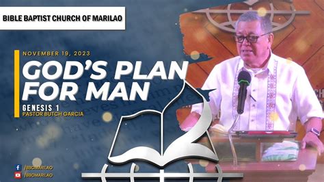 God S Plan For Man Pastor Ricardo Butch Garcia Youtube