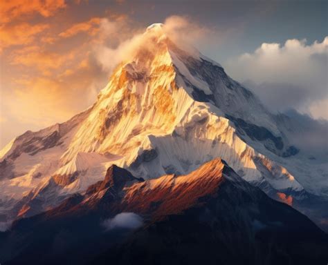 Premium AI Image | Annapurna Himalayas mountain peak wallpaper at sunrise