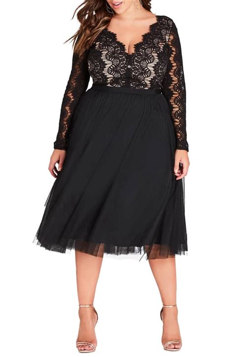 City Chic Rare Beauty Lace Fit & Flare Dress | Sexy Black Dresses | POPSUGAR Fashion Photo 13