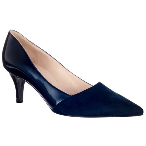 Peter Kaiser Denim Semitara Mid Heeled Stiletto Court Shoes In Navy