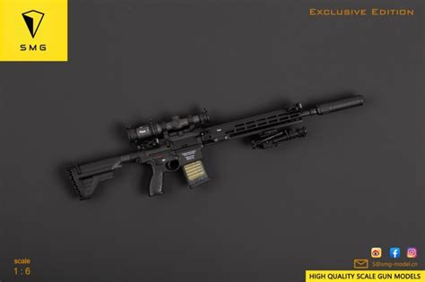 M110a1 Sdmr Assault Rifle Black Smg Model Machinegun