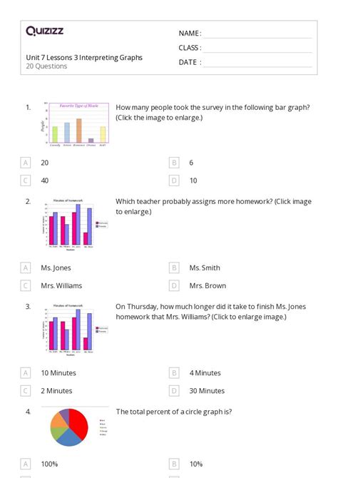 50 Interpreting Graphs Worksheets For 6th Year On Quizizz Free And Printable