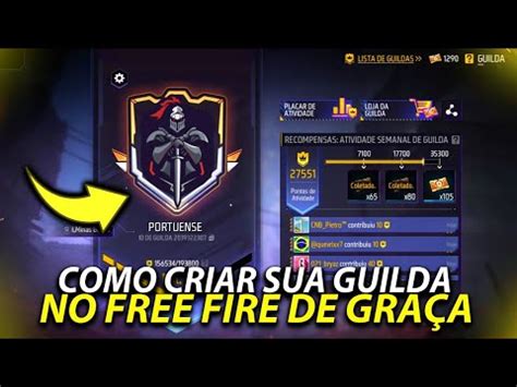 Como Criar Uma Guilda No Free Fire Em Youtube