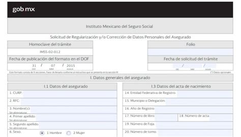 Solicitud De Regularizaci N Y O Correcci N De Datos Personales Del