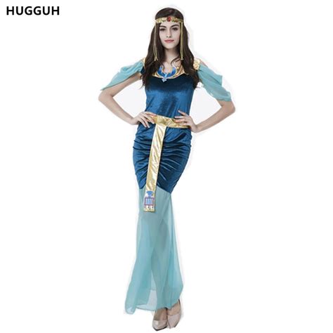 Hugguh Brand New Clothing Female Halloween Egypt Goddess Cosplay Costume Slim Role Play Sexy