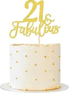 Blumomon 3 Pack 21 Fabulous Cake Topper Gold Glitter Cheers To Happy