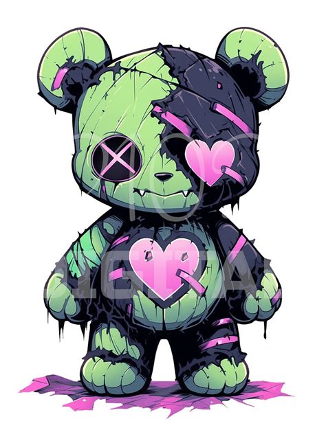 Scary Teddy Bear Bundle Vol Png Svg Eps Zombie Spooky Etsy