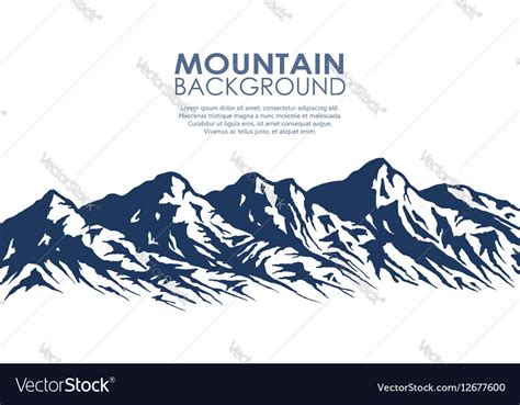 Mountain Range Silhouette Isolated On White Vector Image