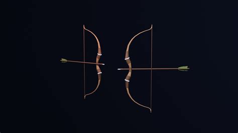 Artstation Low Poly Bow And Arrow Weapon