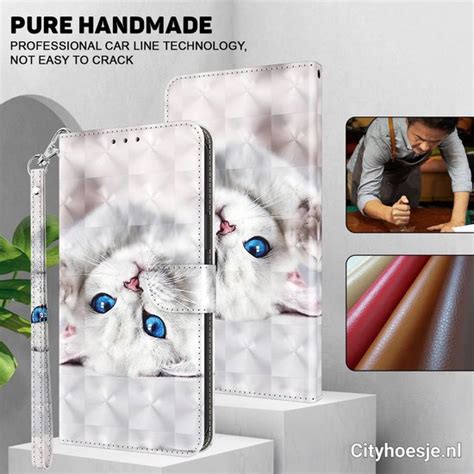 IPhone 13 Pro Bookcase Print 3D Katten Incl Pasjeshouder