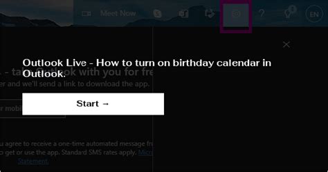 Outlook Live - How to turn on birthday calendar in Outlook.