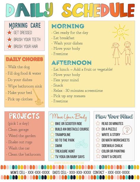 This Free Printable Kids Daily Routine Chart Is A Fantastic Way For