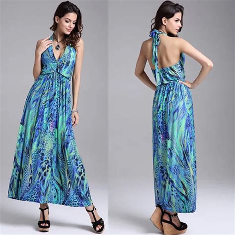 Backless Beach Dress For Women Bohemian Summer Long Dress Vacation Sexy