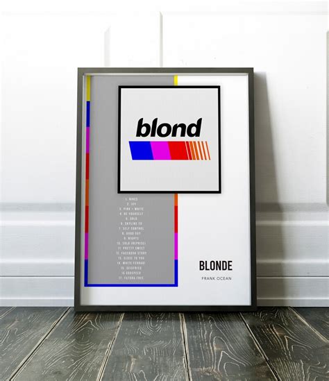 Blonde Tracklist Poster V2 Frank Ocean Album Cover Poster Etsy