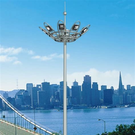 Galvanized Steel High Mast Lighting Pole Drawing Steel Outdoor Street