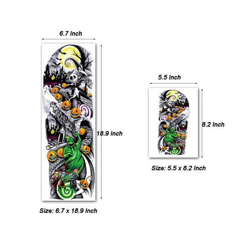 Buy Nightmare Before Christmas Large Arm Tattoos Sheet Full Sleeve