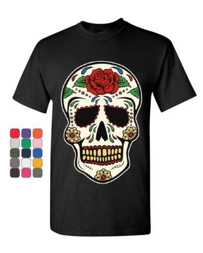 Sugar Skull Calavera T Shirt Dia De Los Muertos Day Of The Dead Mens