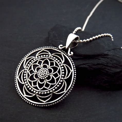 Photo Locket Mandala Necklace Silver Mandala Locket Locket Etsy