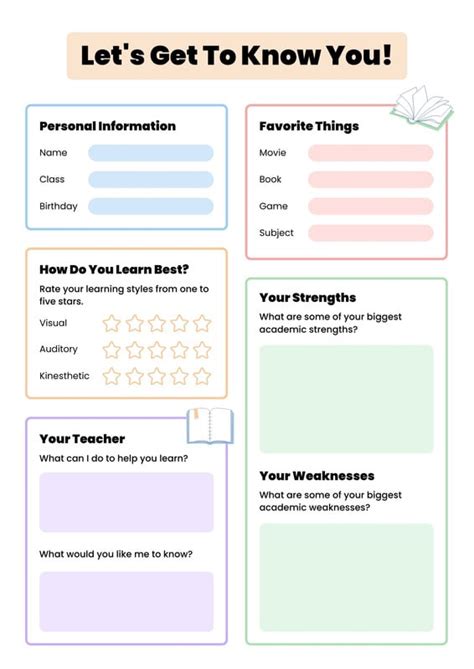 Free And Customizable Get To Know Me Templates