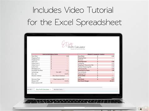 Profit Calculator Spreadsheet Etsy Fee And Profit Calculator 2023 Product Pricing Calculator