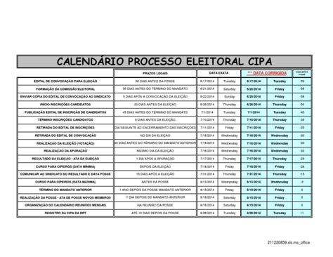 Planilha Calendário Cipa Pdf