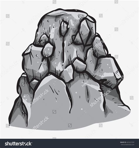 Big Stone Drawing Sketch Colored Stock Vector (Royalty Free) 423327259 ...