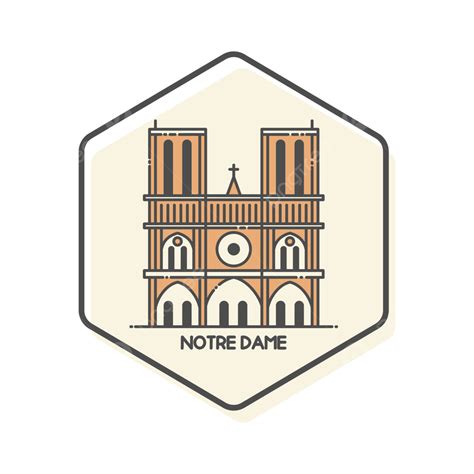 Notre Dame Paris Vector Png Images Notre Dame Outline Icon Paris France Simple Landmarks