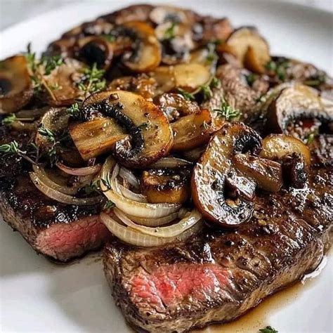 Would You Eat This Ribeye Steak With French Onions And Mushrooms
