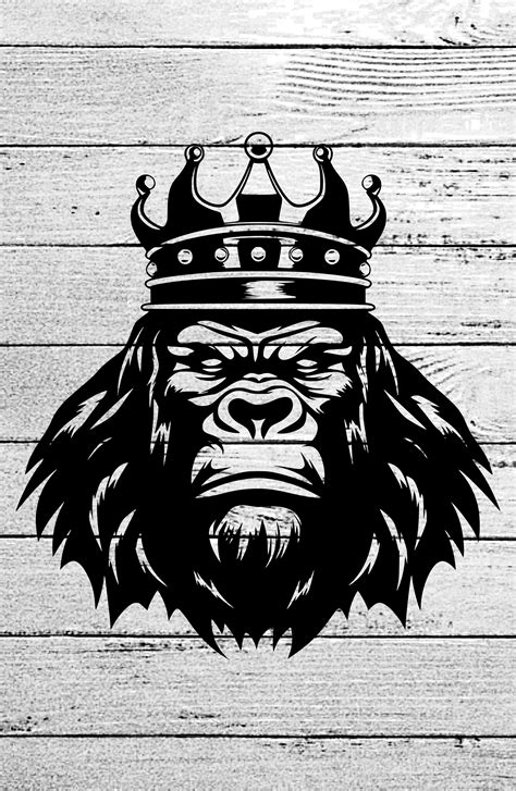 King Gorilla Svg File Gorilla Head Svg Angry Gorilla Svg King
