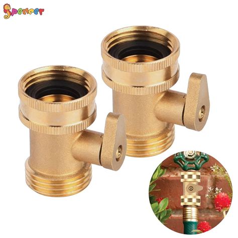 Spencer 1 2pack Garden Hose Brass Shut Off Valve 3 4 Thread Heavy Duty Water Hose Connector