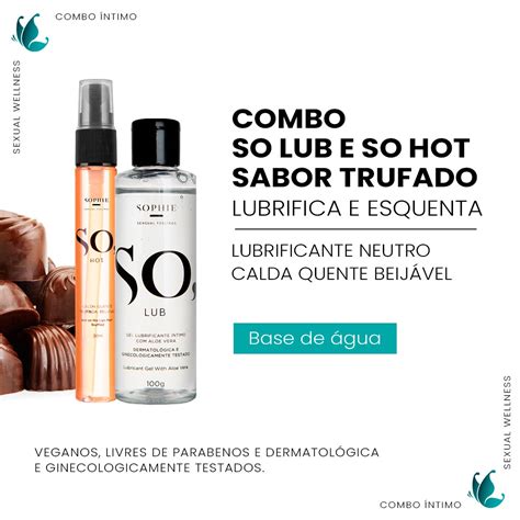 Kit Lubrificante Íntimo So Lub g Óleo Beijável So Hot Trufado ml Sophie Sensual